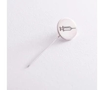 Купить - брошь  Медицинский значок Шприц в серебре 20044 Оникс