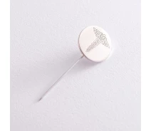 Купить - брошь  Медицинский значок Кадуцей в серебре 20045 Оникс