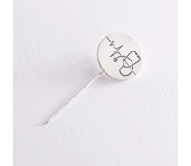 Купить - брошь  Медицинский значок Стетоскоп в серебре 20046 Оникс