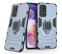 Купить - чехол для смартфона  Чехол Fiji Ring для Samsung Galaxy M13 4G (M135) бронированный бампер с кольцом подставкой темно-синий