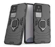 Купить - чехол для смартфона  Чехол Fiji Ring для Xiaomi Poco F4 бронированный бампер с кольцом подставкой черный