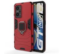 Купить - чехол для смартфона  Чехол Fiji Ring для Realme GT Neo 3T бронированный бампер с подставкой кольцом красный