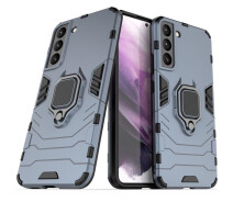 Купить - чехол для смартфона  Чехол Fiji Ring для Samsung Galaxy S22 Plus (S906) бронированный бампер с подставкой кольцом темно-синий