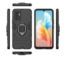 Купить - чехол для смартфона  Чехол Fiji Ring для Vivo V23e бронированный бампер с кольцом подставкой черный