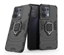 Купить - чехол для смартфона  Чехол Fiji Ring для Oppo Reno8 5G бронированный бампер с кольцом подставкой черный