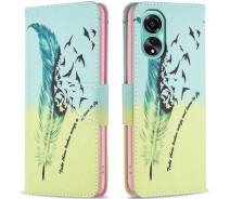 Купить - чехол для смартфона  Чехол-книга Deexe Color Wallet для OPPO A78 - Feather and Birds