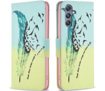 Купить - чехол для смартфона  Чехол-книга Deexe Color Wallet для Samsung Galaxy M34 - Feather and Birds
