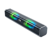 Купить - портативную колонку  Портативная Bluetooth колонка HOCO Dazzling sound desktop wireless speaker BS49 BT5.1 USB/AUX/TF/FM metal gray