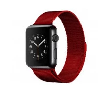 Купить - аксессуар к смарт-чсасам  Металлический ремешок Milanese для Apple Watch 44 мм Red (252120)