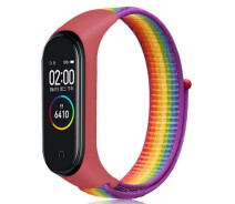 Купить - аксессуар к смарт-чсасам  Ремешок Nylon Style BeCover для Xiaomi Mi Smart Band 7 Red-Rainbow (707669)