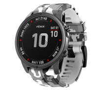 Купить - аксессуар к смарт-чсасам  Ремешок Silicone Army для Garmin Fenix ​​7/7S/6/6 Pro/Instinct 2/2S/Solar 22mm gray с белым
