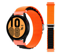 Купить - аксессуар к смарт-чсасам  Ремешок для Realme Watch – оранжево-черный / Watchbands NormalCloth Wave / ширина крепления 20мм / нейлоновый (W26-2WB16719755)
