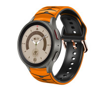 Купить - аксессуар к смарт-чсасам  Ремешок для Samsung Galaxy Watch 6 - оранжево-черный / ширина крепления 20мм / силикон / Watchbands Scales (W20-0WB612111106)
