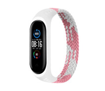 Купить - аксессуар к смарт-чсасам  Ремешок Nylon BeCover Elastic Style для Xiaomi Mi Band 5 6 Size S Pink White (706142)