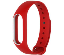 Купить - аксессуар к смарт-чсасам  Ремешок UWatch Double Color Replacement Silicone Band For Xiaomi Mi Band 2 Red/White Line