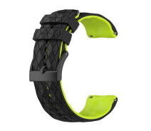 Купить - аксессуар к смарт-чсасам  Силиконовый ремешок Structural Rhombus для Suunto 7/Spartan/Sport/Suunto 9 Baro/D5 black с зеленым