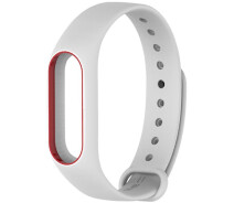 Купить - аксессуар к смарт-чсасам  Ремешок UWatch Double Color Replacement Silicone Band For Xiaomi Mi Band 2 White/Red Line