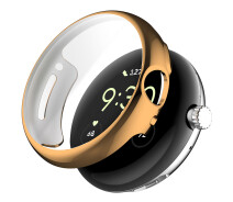 Купить - аксессуар к смарт-чсасам  Силиконовый чехол для Google Pixel Watch с защитой на экране rose gold