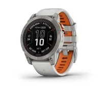 Купить - смарт-часы  Смарт-часы Garmin Fenix ​​7 Pro Sapphire Solar Titanium w. Fog Gray/Ember O. Band (010-02777-20/21)