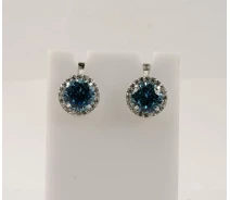 Купить - серебряную серьгу  Сережки  с голубыми камнями Maxi Silver 7955/2