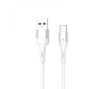 Купить - адаптер и кабель  Кабель SkyDolphin S06T LED Smart Power USB - Type-C 1м, White (USB-000556)