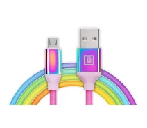 Купить - адаптер и кабель  Кабель REAL-EL Premium Rainbow USB-microUSB 1m  (EL123500052)