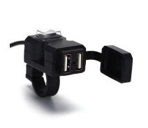 Купить - зарядное устройство для телефона и планшета  USB зарядное устройство на 2 порта для мотоцикла Addap MC01, с креплением на руль, 9V-90V