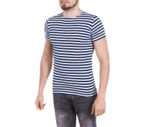 Купить - мужскую футболку  Тельняшка-футболка вязаная (синяя, ВМФ, морская) 52 (82094)