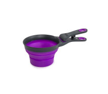 Купить - мерную посуду  Мерный стакан для корма Dexas Collapsible KlipScoop складной на клипсе 240 мл фиолетовый (dx30729)