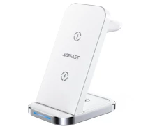 Купить - зарядное устройство для телефона и планшета  Беспроводное ЗУ ACEFAST E15 desktop 3-in-1 wireless charging stand White AFE15W