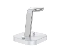 Купить - зарядное устройство для телефона и планшета  Беспроводное зарядное устройство для HOCO CW43 Graceful 3 в 1, White