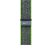 Купить - аксессуар к смарт-чсасам  Ремешок Apple Nike Sport Loop для Apple Watch 45mm Bright Green/Blue (MTL43ZM/A)