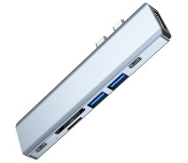 Купить - кардридер  USB Type-C хаб 7в1 Addap MH-10, для Macbook на 7 портов: 2 x USB 3.0 + 2 x Type-C + HDMI + SD + MicroSD