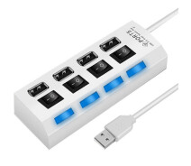 Купить - кардридер  USB 2.0 Hub | Хаб на 4 USB порты с переключателем Digital Lion UH-01, Белый