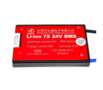 Купить - контроллер для аккумулятора  Плата защиты аккумулятора BMS Daly 7S 20A 24v li-ion