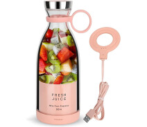 Купить - блендер  Портативный беспроводной мини блендер для полосы Prime Sport FRESH JUICE - 350 мл/розовый