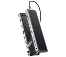 Купить - кардридер  Хаб-концентратор Essager 12в1 100W PD/HD4K x 2/VGA/RJ45/SD/TF/USB x 4/Adapter для MacBook/Windows/Linux
