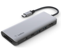 Купить - кардридер  Хаб-конвертор USB Type-C Belkin Адаптер USB-C 7in1 Multiport Dock