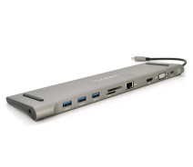 Купить - кардридер  Хаб-конвертор док-станция VEGGIEG TC10 Type-C - 3xUSB 3.0/Type-C/HDMI/VGA/Ethernet
