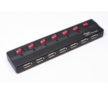 Купить - кардридер  Концентратор USB2.0 Viewcon VE 411 Black (VE411) 7хUSB2.0
