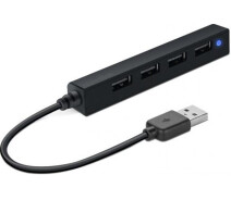 Купить - кардридер  Концентратор USB2.0 SpeedLink Snappy Slim Black (SL-140000-BK) 4хUSB2.0