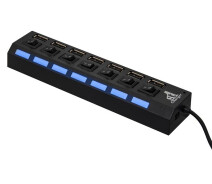 Купить - кардридер  Концентратор USB 2.0 1stCharge 7хUSB2.0 Black (HUB1STU20702)