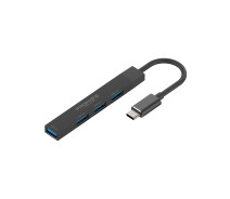 Купить - кардридер  Концентратор USB Promate LiteHub USB-C Black (litehub-4.black)