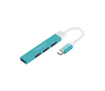 Купить - кардридер  Концентратор USB Promate LiteHub USB-C Blue (litehub-4.blue)
