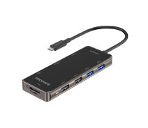 Купить - кардридер  Концентратор USB Promate PrimeHub USB-C Grey (primehub-go.grey)