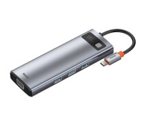 Купить - кардридер  USB-хаб Baseus Metal Gleam Series 9-in-1 Multifunctional Type-C HUB Docking Station Space Gray (CAHUB-CU0G) [72635]