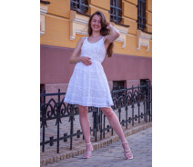 Купить - повседневное платье  Хлопковое короткое платье на лето Cotton S, белый 46-396261