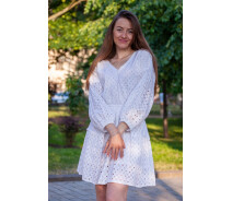 Купить - повседневное платье  Хлопковое короткое натуральное платье Cotton S, белый 46-396260