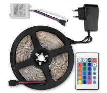 Купить - светодиодную ленту  Многоцветная светодиодная LED лента RGB 5050, Светодиодная лента с пультом и блоком питания.
