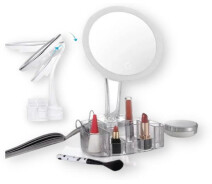 Купить - косметическое зеркало  Многофункциональное зеркало Cosmetic mirror с LED подсветкой круглое 26LED 360° и органайзером XH-086 Белый (XH-086_276)